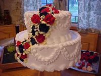 Fancy Flowered Tier Cake