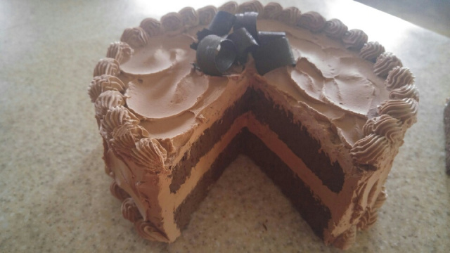 Chocolate Mocha Cake w Slice Out