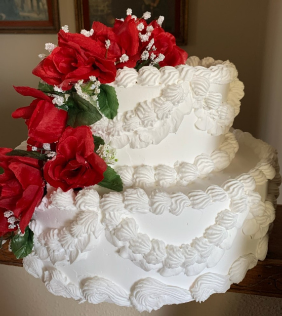 Red Flower Tier Cake