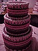 Pink and White Trim Tier cake