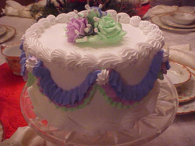 Celebration Ruffles and Roses Cake
