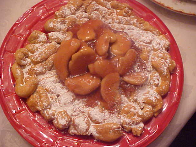 Apple Topped Funnel Cake