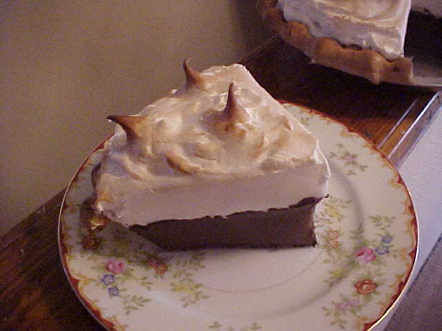 Chocolate Meringue Pie with Slice Out