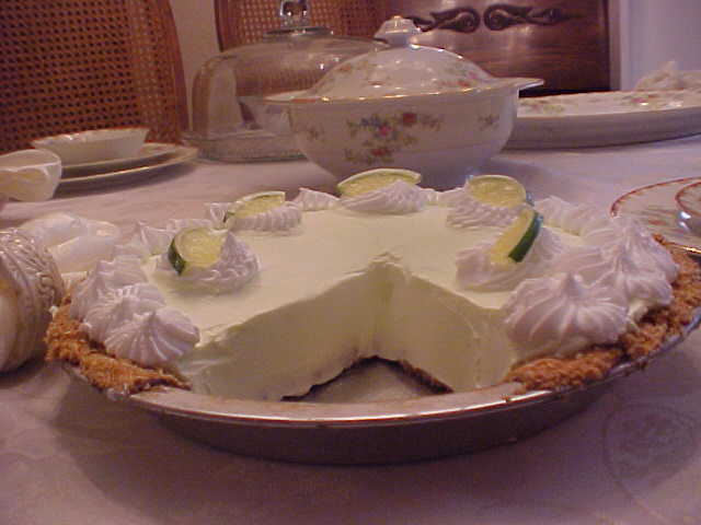 Keylime Pie With Slice Out