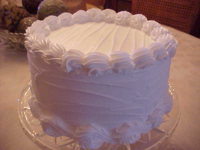 Designed White Frosted Cake