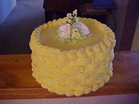 Yellow Rose Basket Weave Cake