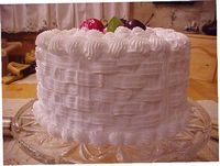 Fruit Topped Basket Weave Cake