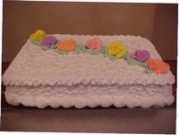 Laced Flowered Sheet Cake