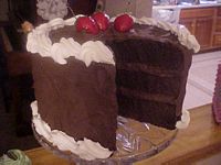 Luscious Chocolate Cake w Slice Out