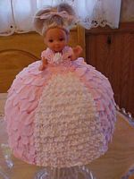 Pink and White Doll Cake