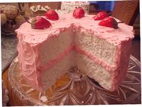 Fluffy Strawberry Cake w Slice Out
