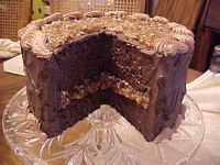German Chocolate Cake w Slice out