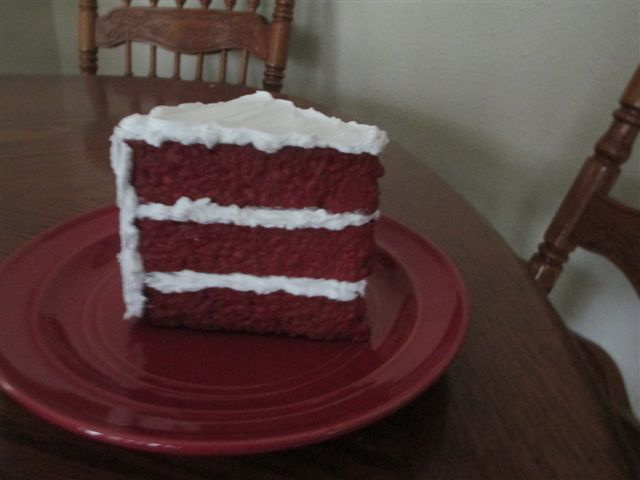 Traditional Red velvet Cake Slice