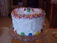 Colorful Circle Candy Topped Cake