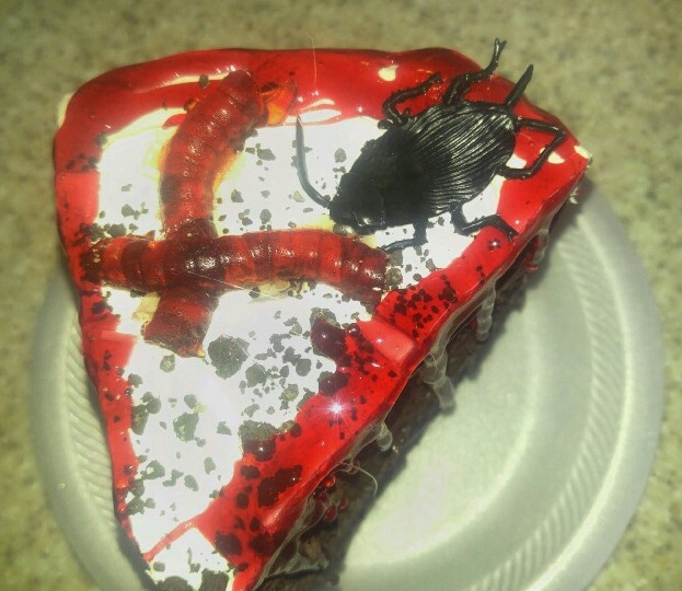Slice of Halloween Insect Cake