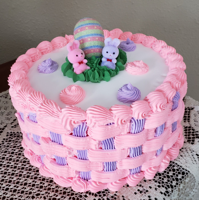 Basket Weave Easter Cake ( See The Whole Cakes Page for ALL Basketweaves)