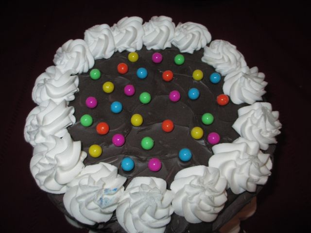 Chocolate Candy Topped Cake