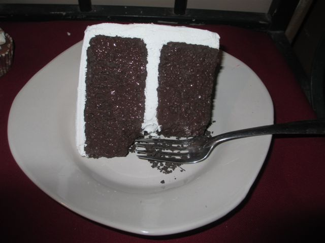Cake slice w bite out with fork and plate