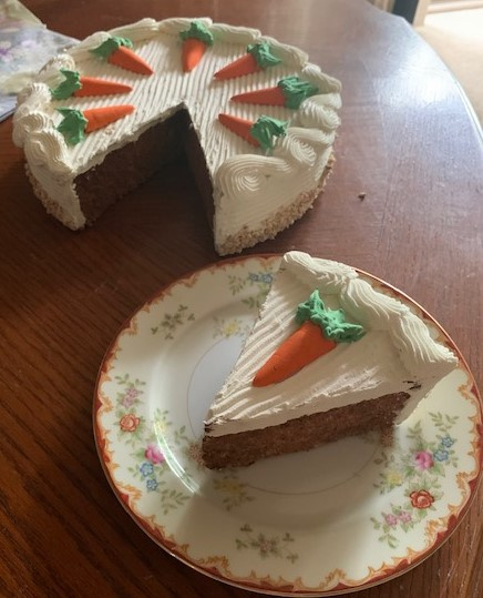 Carrot Cake with Slice Out and Slice Included