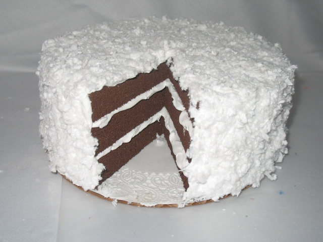 Chocolate Coconut Cake w Slice Out