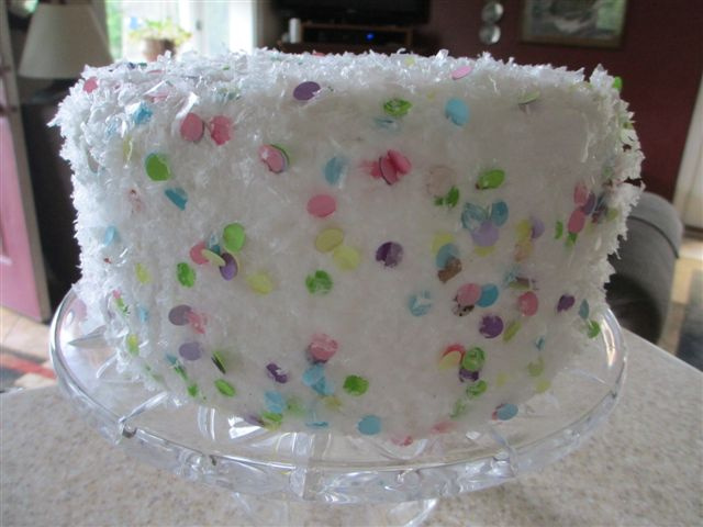 Coconut Cake with Candy Circles