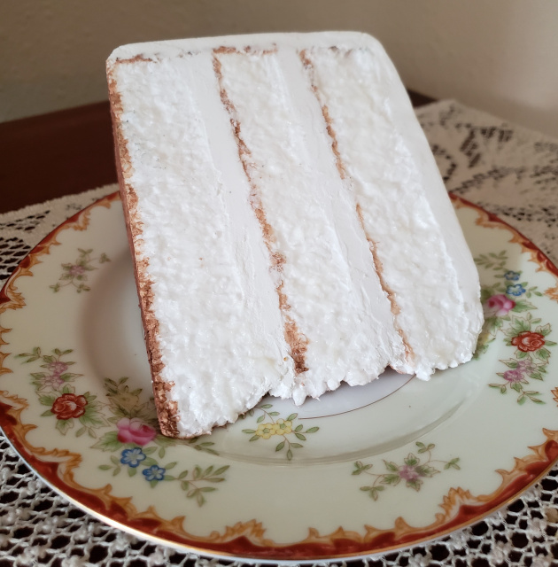 Angel Food Creamy Frosted Cake Slice
