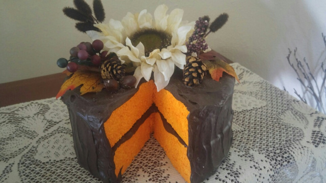 Flower Topped Fall Cake