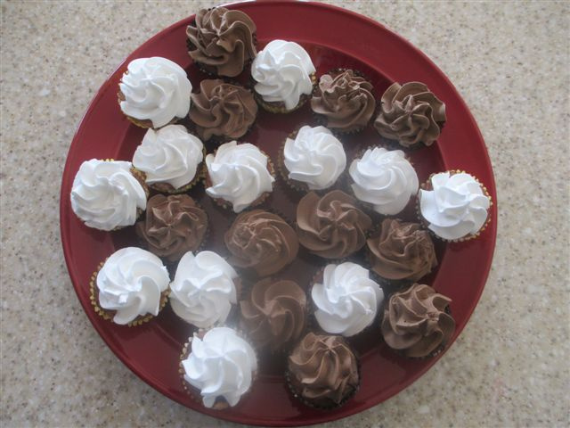 Mini Chocolate and Vanilla Cupcakes