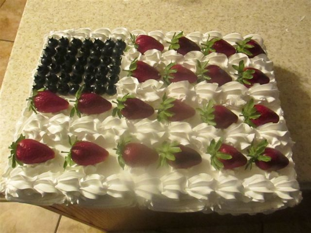 Patriotic Sheet cake (See Our Tier & Sheet, Cakes Page)