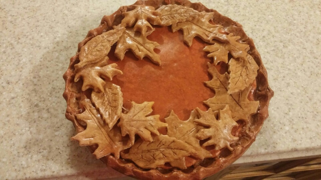 Leaf Top Designed Pumpkin Pie