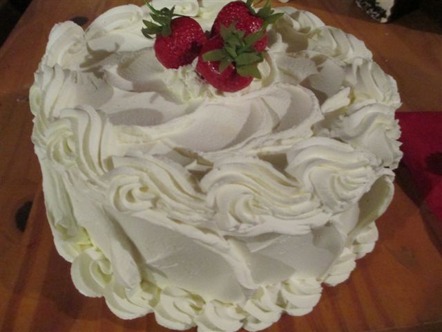 Off white Whipped Designed Cake