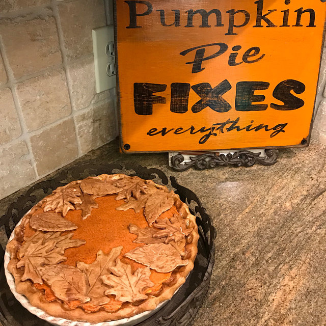 Leaf Top Designed Pumpkin Pie