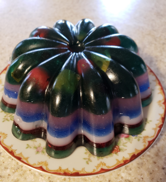 Rainbow Fruit Jello Mold Cakes (SEE OUR BUNDT PAGE FOR MORE)