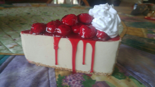 Cheesecake Topped with Cherries Supreme