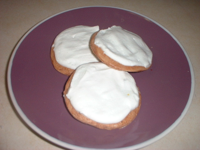 White frosted sugar cookies