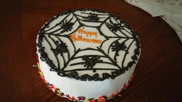 Webbed Spider Halloween cake