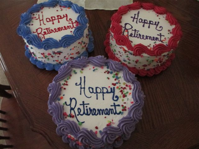 Colorful Happy Retirement Cakes