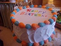 Multi-Colored Birthday Cake
