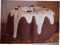 Chocolate Vanilla Glazed Bundt Cake