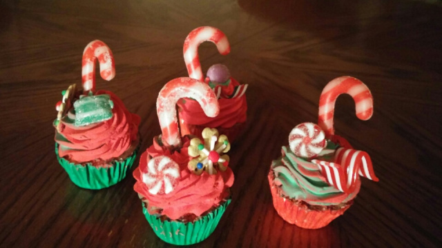 Festive Candy Christmas Cupcakes