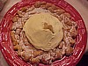 Funnel Cake Topped with Banana Pudding