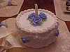Blue or Pink Hearts and Ruffles Candle Cake