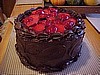 Chocolate Sliced Strawberry Topped Cake