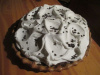 Chocolate bits topped Designed Whipped Cream Pie