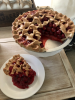 Cherry Pie with Slice out and Slice included on Plate