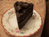 Chocolate Curl Crumb Cake Slice