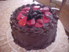 Strawberry Sliced Chocolate Curl Cake