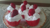 Fluffy Whipped Strawberry Topped Cupcakes