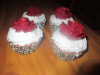 Red Rose Topped Cupcakes