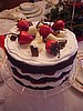 Triple Layer Chocolate Strawberry Curls Cake